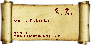 Kuris Katinka névjegykártya